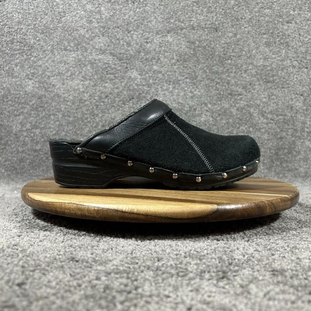 Sanita Sonja Women’s Sz EU 39 US 8.5 Black Suede Professional Danish Clogs Used